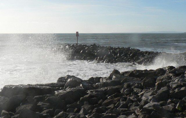 Barton on Sea: rough seas A windswept day at Barton on Sea