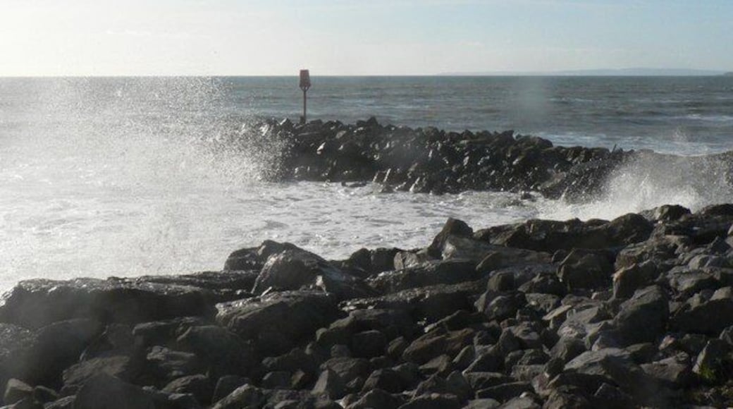 Barton on Sea: rough seas A windswept day at Barton on Sea