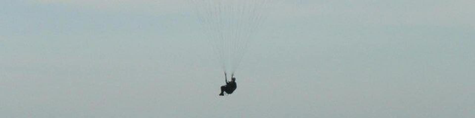 Hengistbury Head from Barton on Sea This view of Hengistbury Head was taken from Marine Parade East, Barton on Sea. The paraglider is far closer to Barton than to Hengistbury! Purbeck is in the distance.