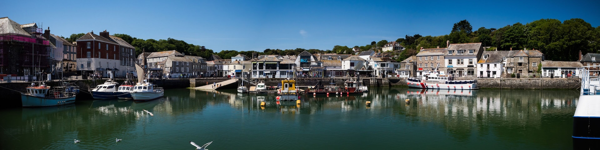 Panorama of Harbor in PADSTOW in Cornwall in England