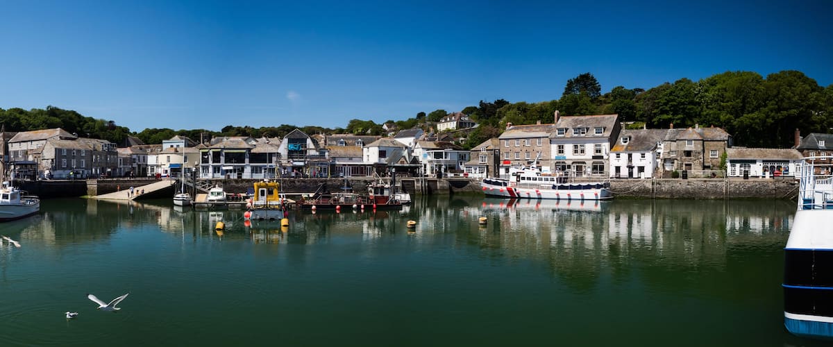 Panorama of Harbor in PADSTOW in Cornwall in England