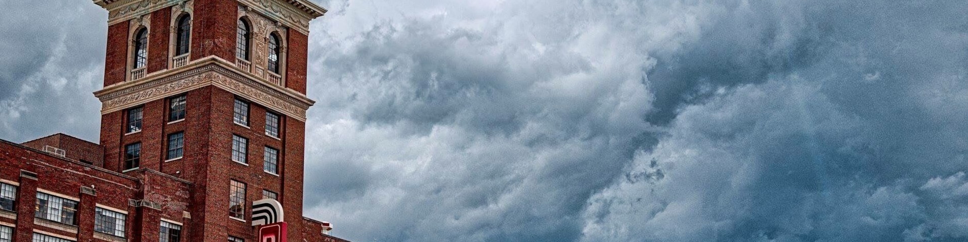 Storm rolling in over Ponce City Market. Viewed from Paris on Ponce
