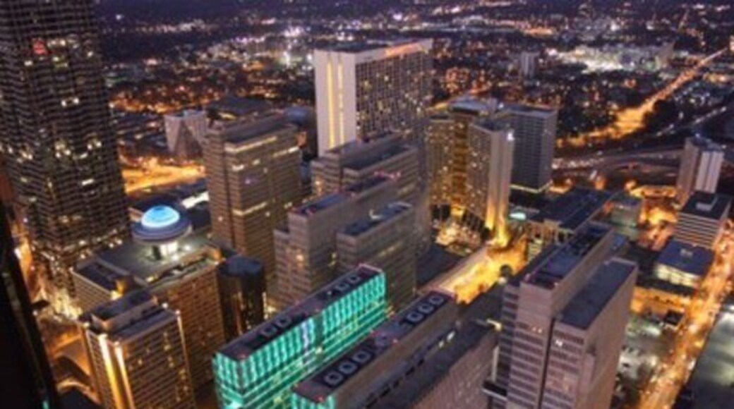 View from our room on the 70th floor of the Peachtree Plaza. Best place to stay in Atlanta for a good view.