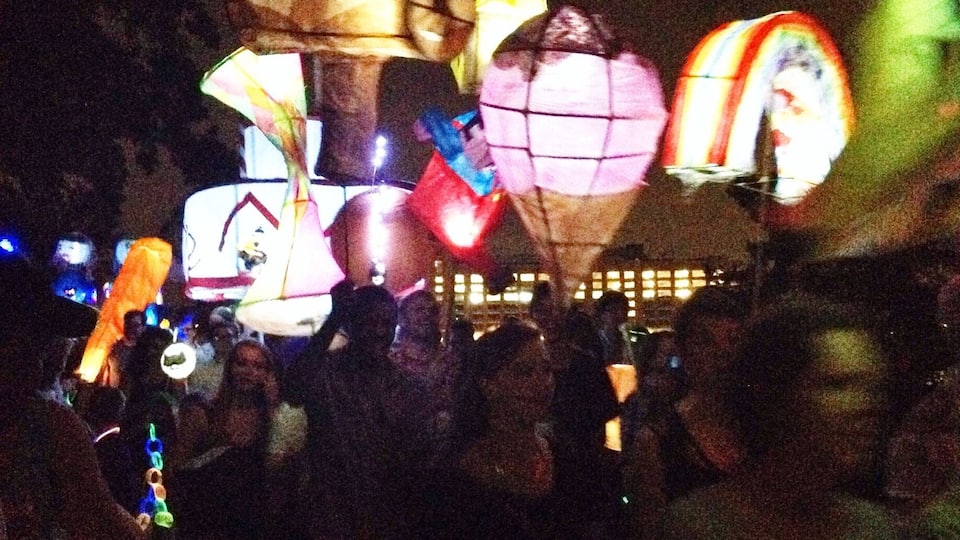 During the Atlanta lantern parade on the Beltline