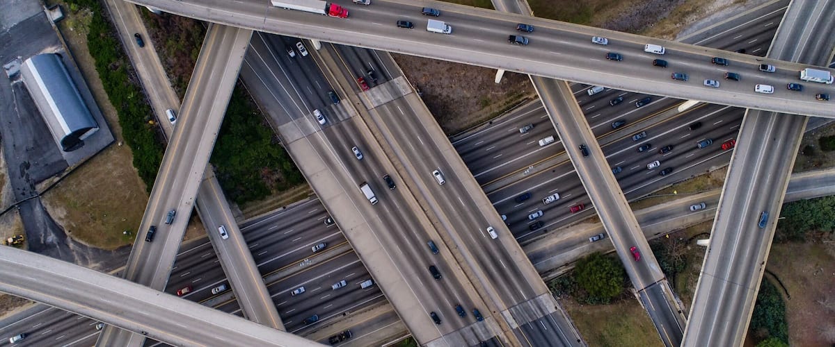 Nicknamed Spaghetti Junction, the intersection of I-85 and I-285 is full of exits and interstates. It's what can cause out of towners to call Atlanta the worst city to drive through. One of the busiest intersections, at rush hour the backup can be immense. It is also my favorite intersection because of all the bridges and crossing roads.