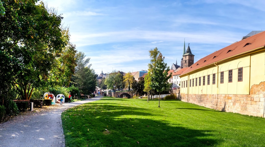 Millrace in Pilsen, Czech republic. Mühlgraben in Pilsen, Tschechien
