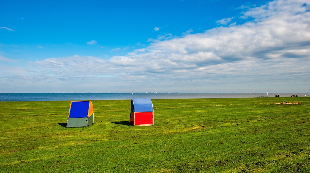 Moderne Strandkörbe Elbstrand bei Otterndorf,Kreis Cuxhaven,Niedersachsen,Deutschland