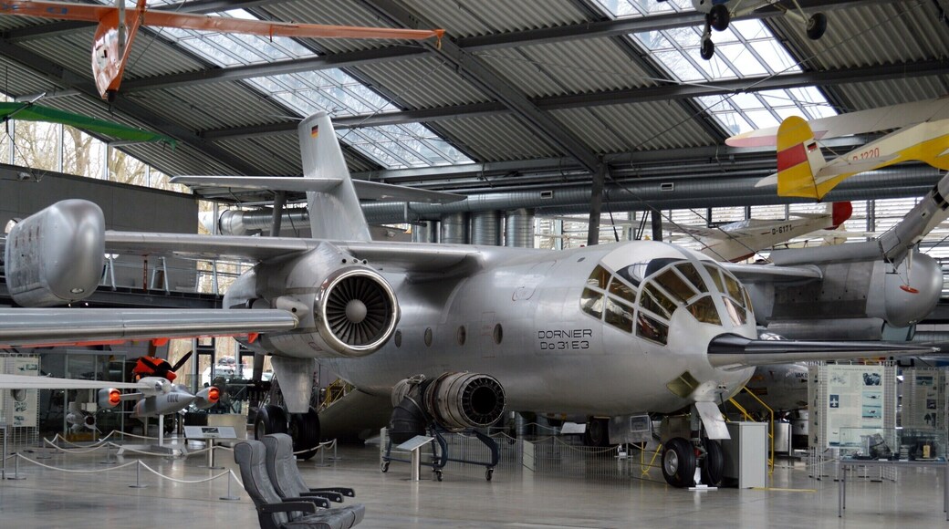 Flugwerft Schleissheim is an aviation museum located in the German town of Oberschleißheim near Munich, it forms part of the Deutsches Museum collection and complements the aviation exhibits on display at the main site. The museum was opened on 18 September 1992. Many aerospace exhibits are on display including fixed-wing aircraft, helicopters and aircraft engines. The main display hangar is a restored glazed building, visitors are able to view exhibits undergoing restoration.