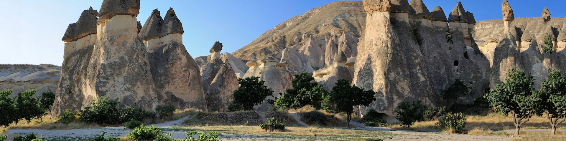 Zelve Cave City Valley Panorama in Cappadocia Turkey