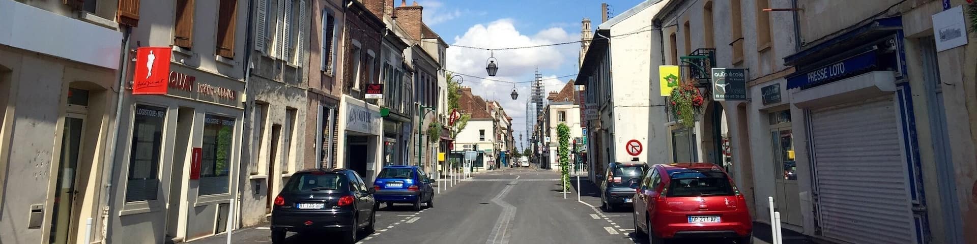 A typical street at Sens, France.