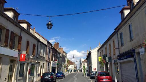 A typical street at Sens, France.