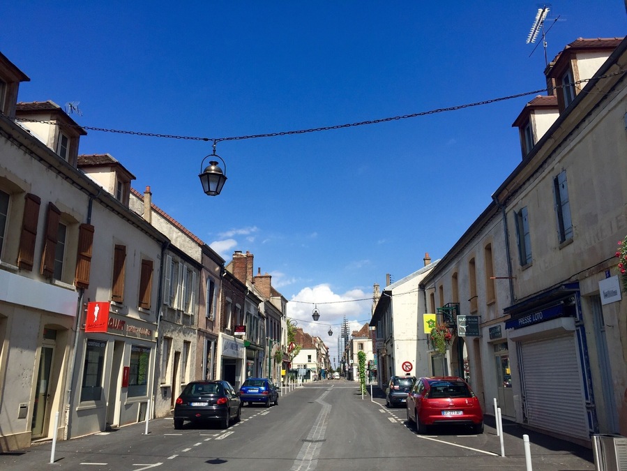 A typical street at Sens, France.