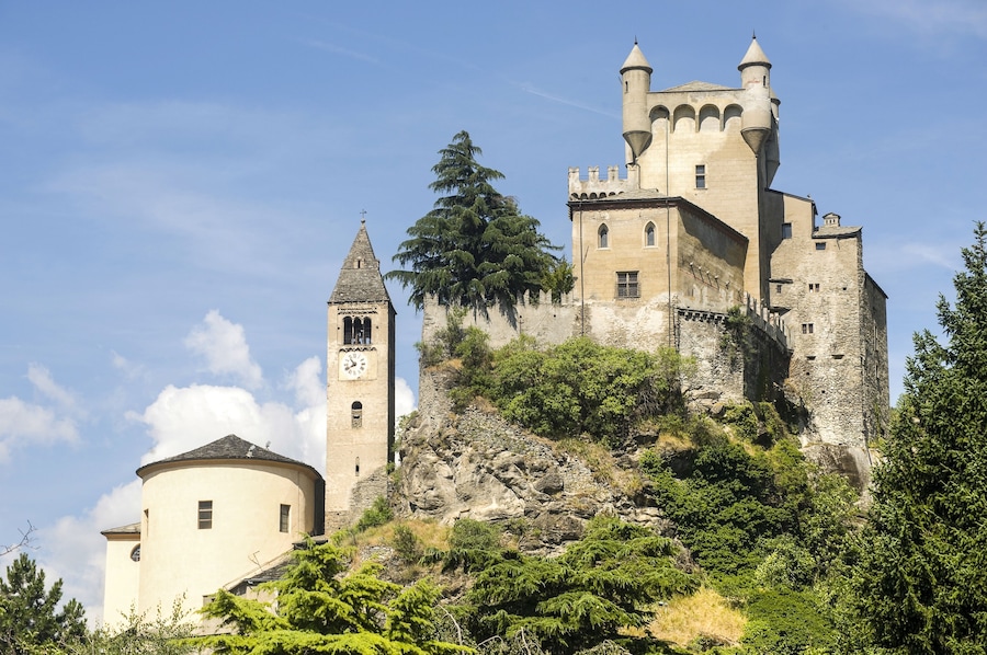 Saint-Pierre (Aosta, Italy) - The castle and church