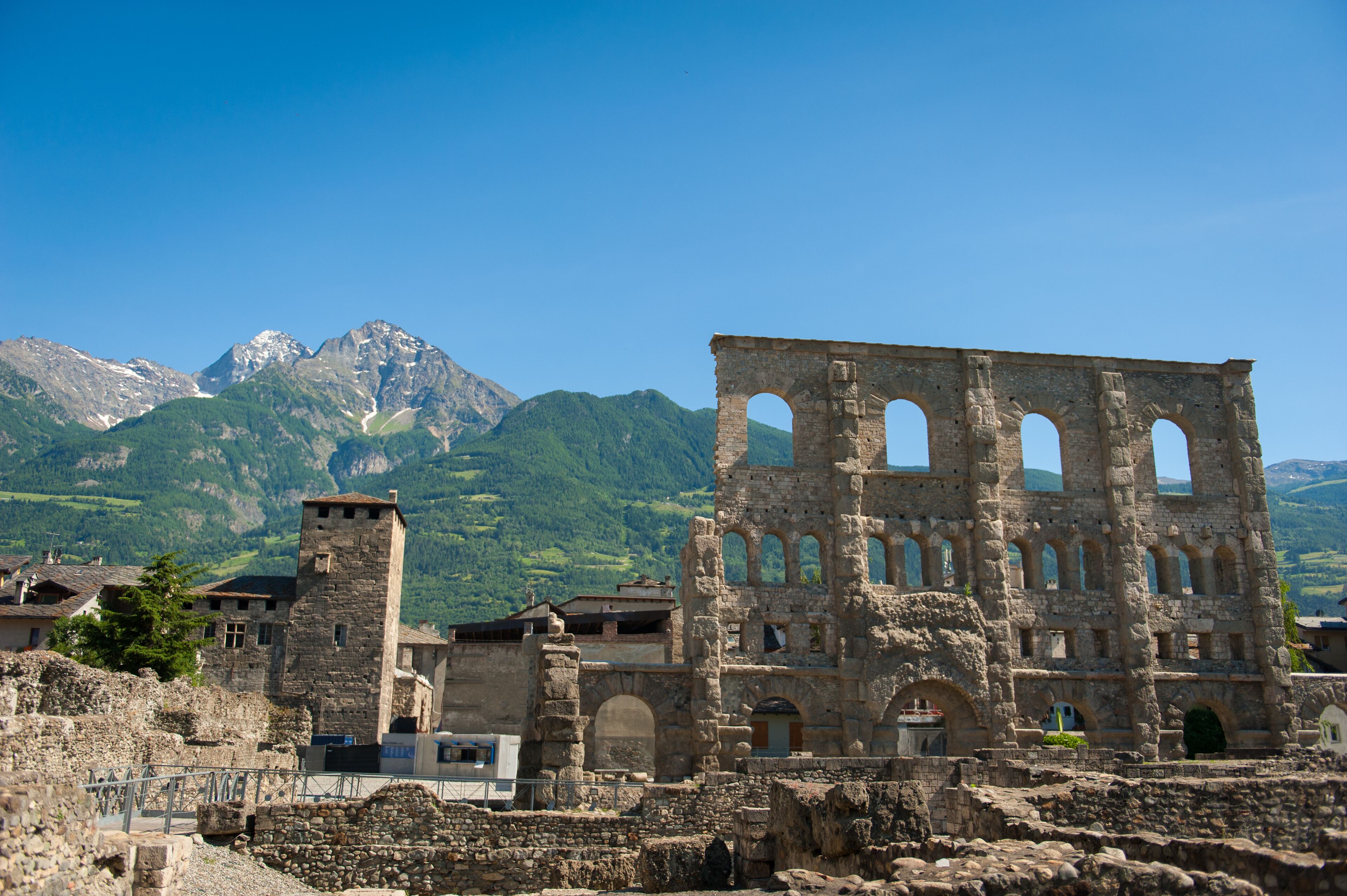 The roman theater in Aosta, Italy