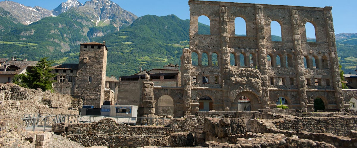 The roman theater in Aosta, Italy