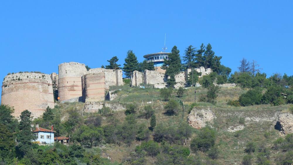 Kutahya Castle in springtime. The historic Castle is amain tourist magnet in the city - Kutahya, Turkey
