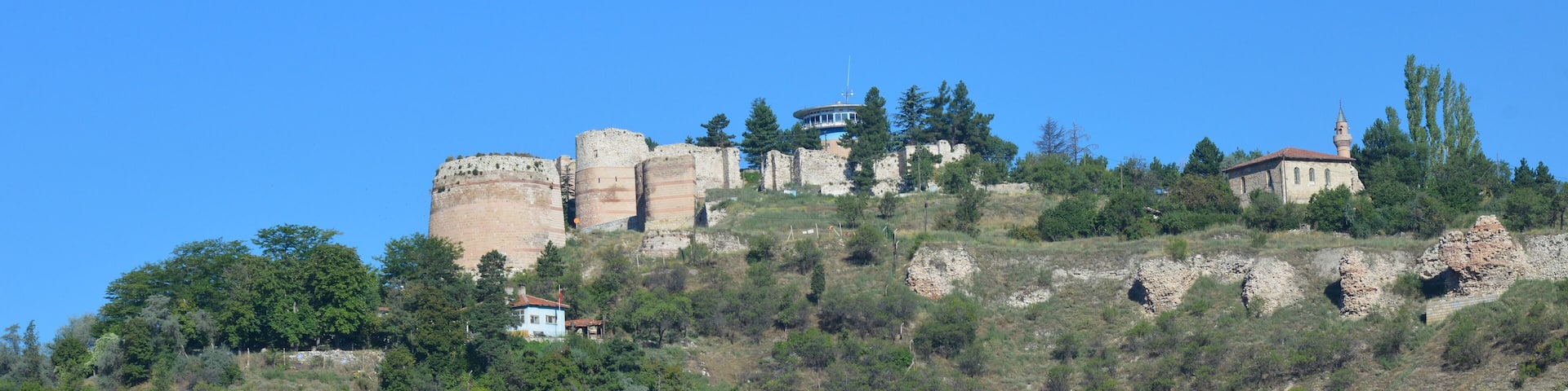 Kutahya Castle in springtime. The historic Castle is amain tourist magnet in the city - Kutahya, Turkey