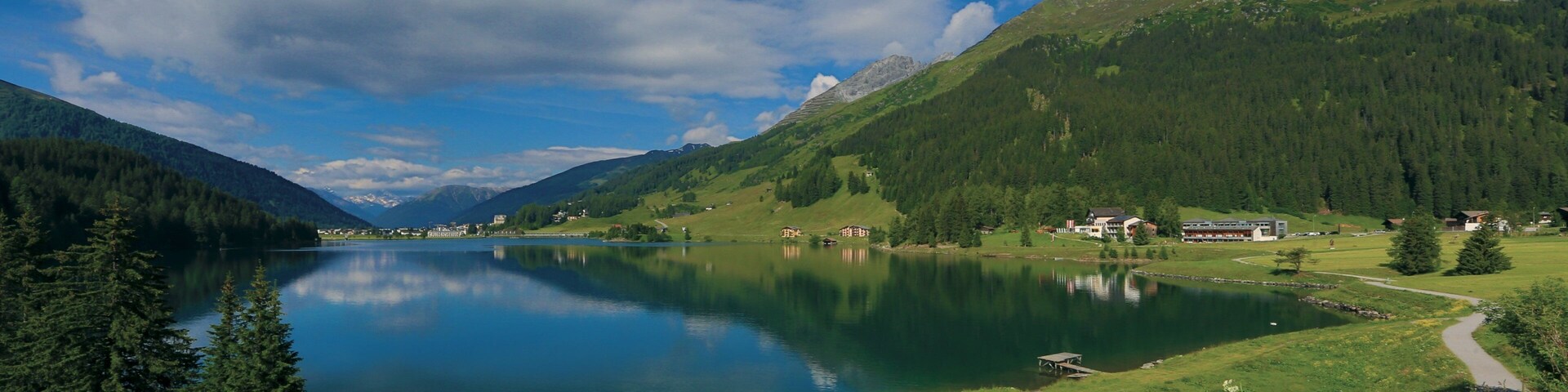 Davos which includes tranquil scenes, wildflowers and a lake or waterhole