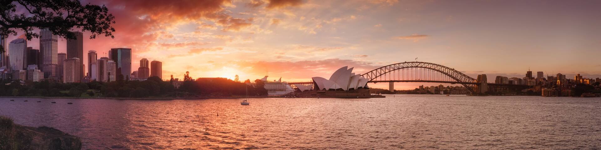 Sydney Harbor sunset panorama