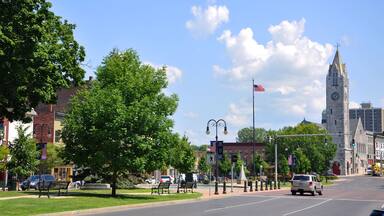 First Baptist Church in Public Square in downtown Watertown, Upstate New York, USA.