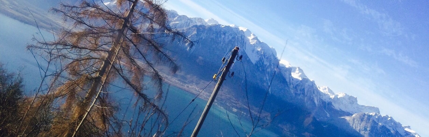 One the road for Gstaad by the golden pass train on the mountain...