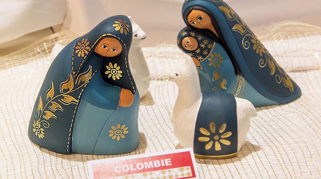 The Basilica gift shop displays a hundred or so nativity scenes from around the world. This one from Columbia was one of my favorites. Simple lines, smiling figures, and cute alpacas are hard to beat.