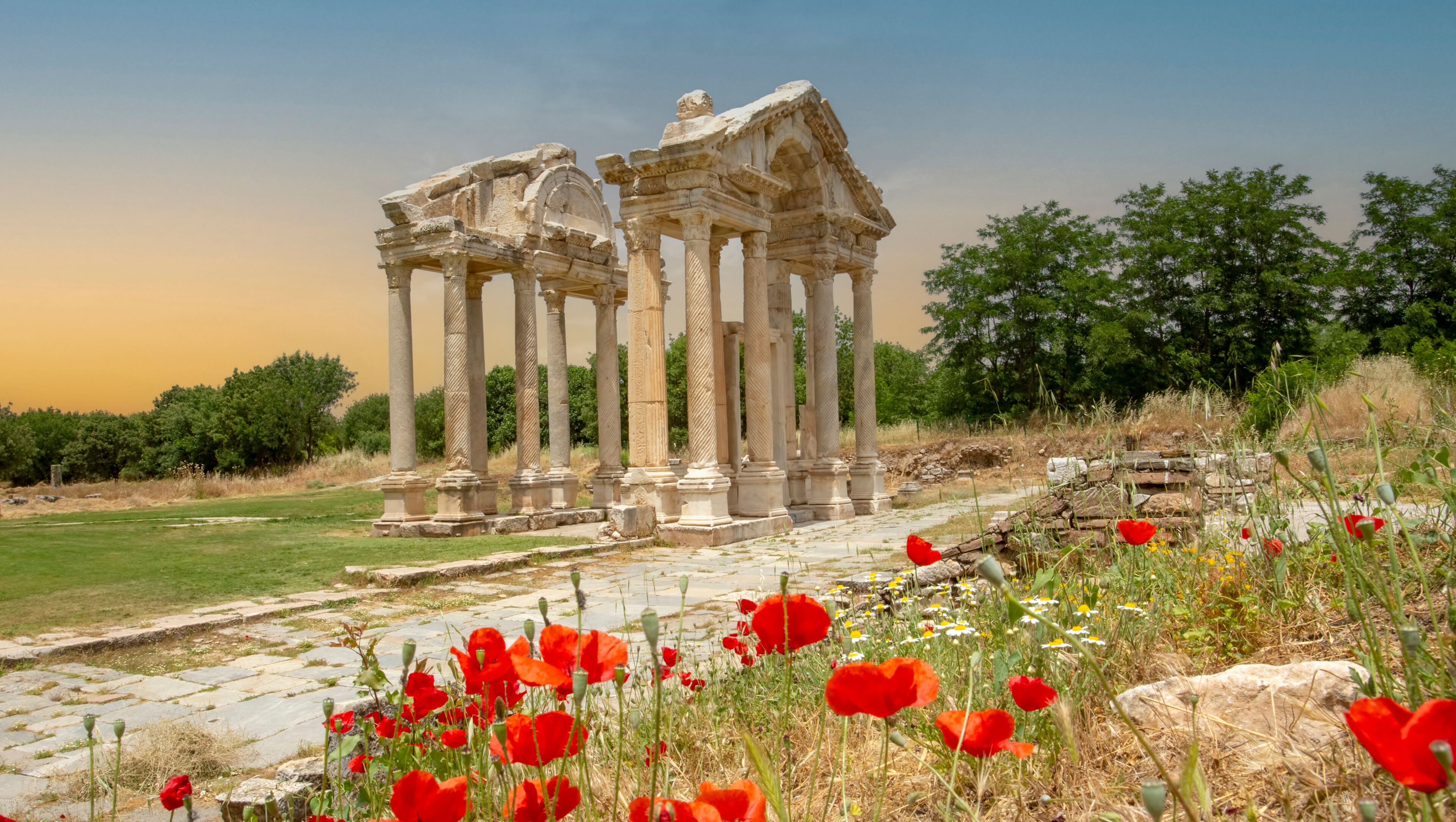Ancient city of Aphrodisias, Aydin / Turkey. Travel concept photo.