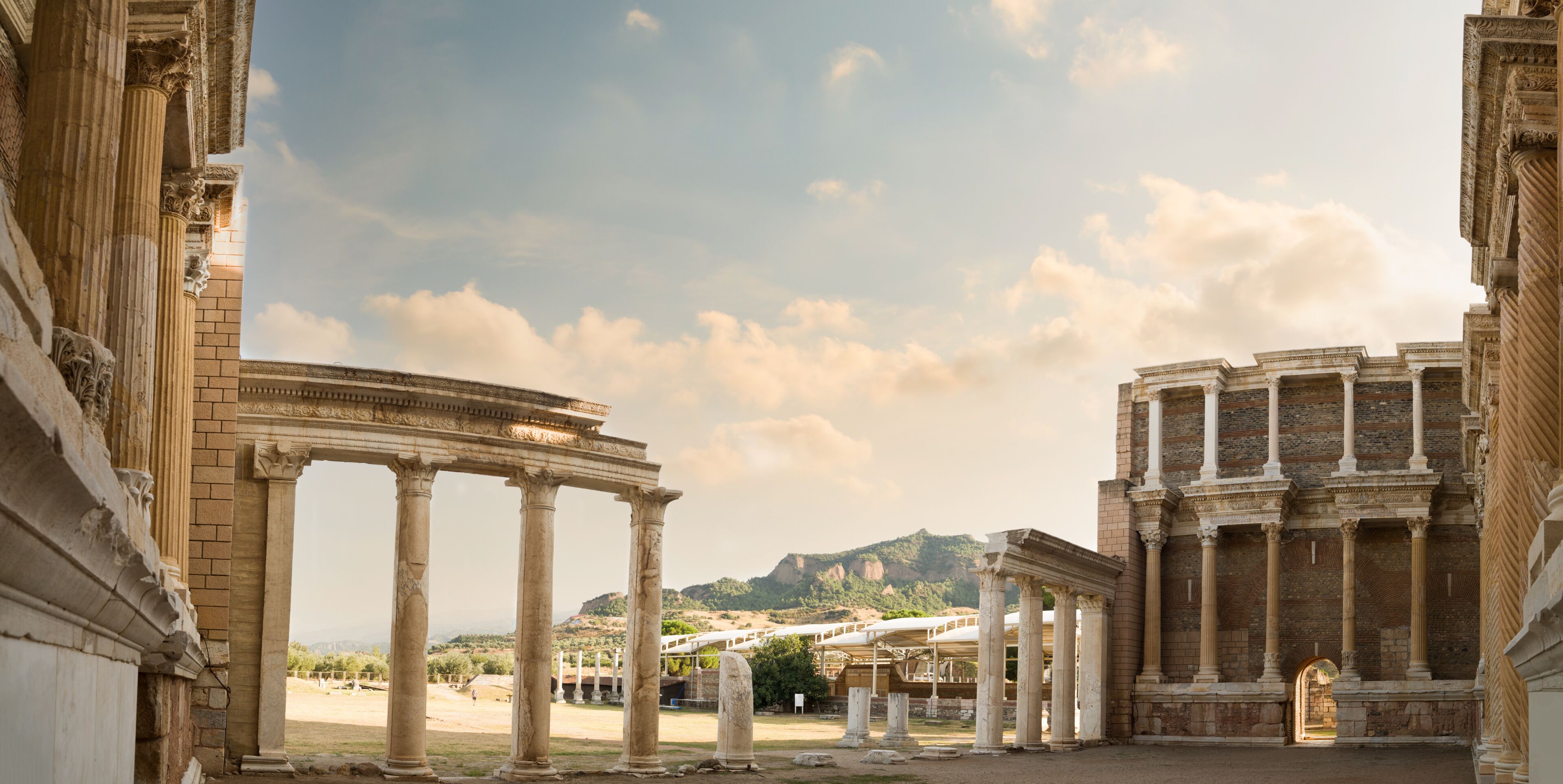 Interior view of the Sardis Synagogue. The ancient city of Sardes or Sardeis. The city of Sard, the capital of the Lydians. Turkey's most famous ancient cities.  Salihli district, Manisa, Turkey  