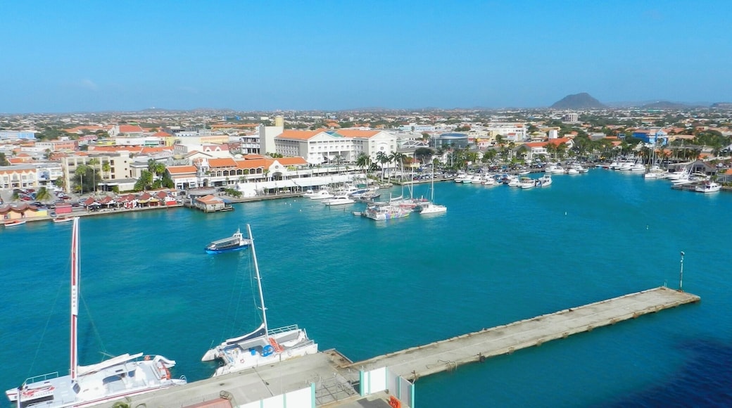 View of Oranjestad's harbor from the top deck of our ship. Took this photo just before spending the day ashore.