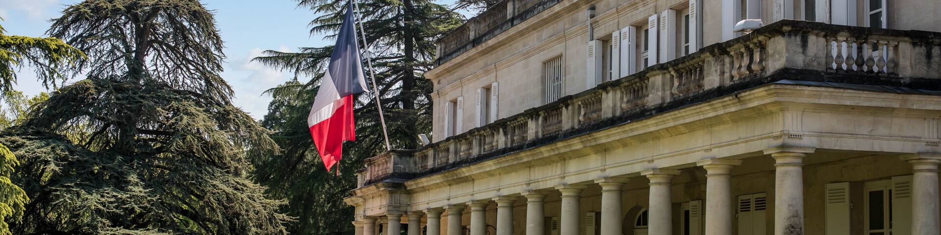 town hall of Merignac and it's parc near Bordeaux in France