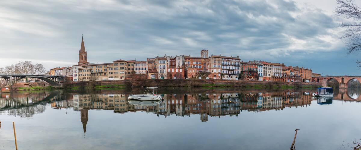 Panorama of Montauban in the Tarn et Garonne in Occitanie, France
