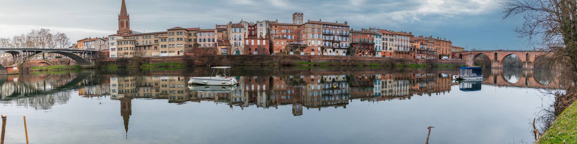 Panorama of Montauban in the Tarn et Garonne in Occitanie, France