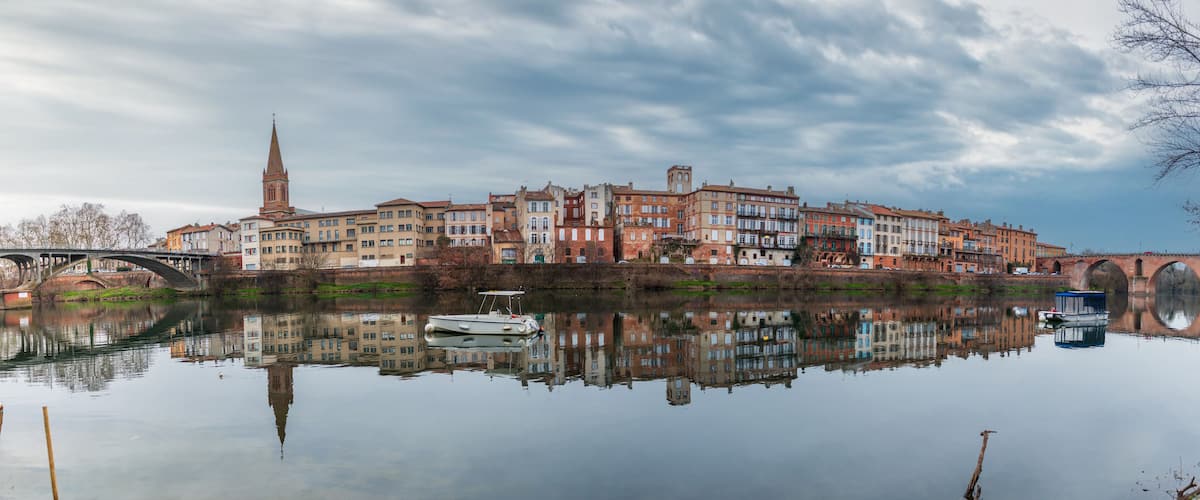 Panorama of Montauban in the Tarn et Garonne in Occitanie, France
