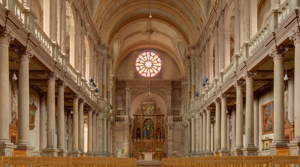 HDR of the interior of Église Saint-Maimbœuf in Montbéliard, France.