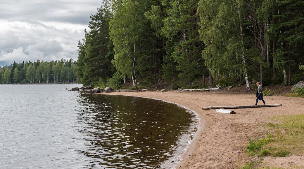 Segersta, Bollnas Municipality Sweden - Woman near the water at a natural lake