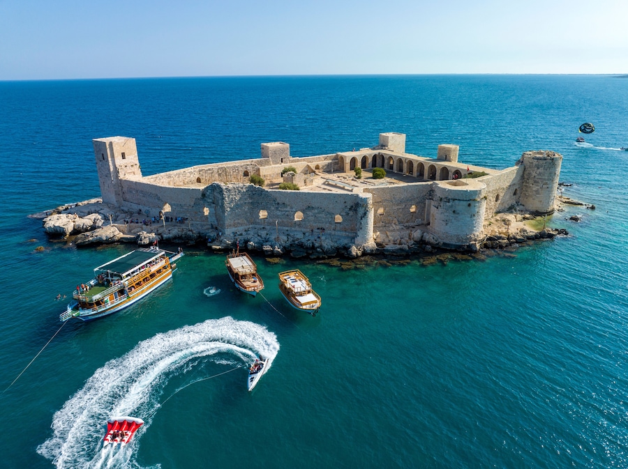 Maidens Castle Kiz Kalesi Drone Photo, Erdemli Mersin, Turkey