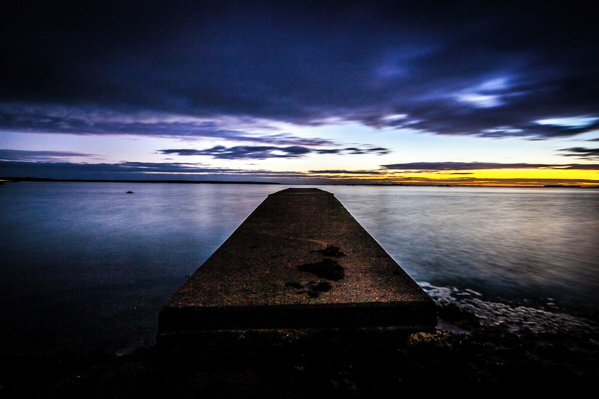 Saltö beach at sunset in southern Sweden 