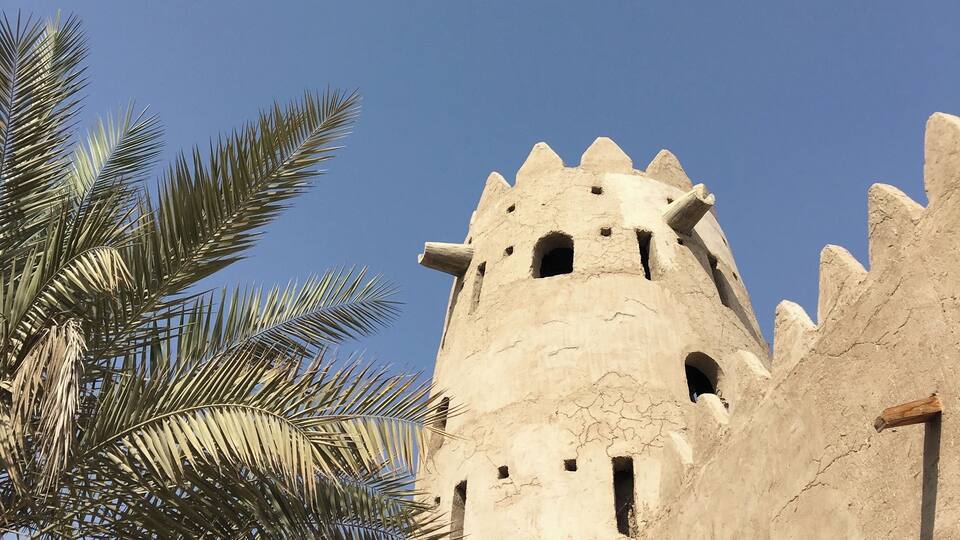 Fort wall and watch tower - Abu Dhabi, United Arab Emirates