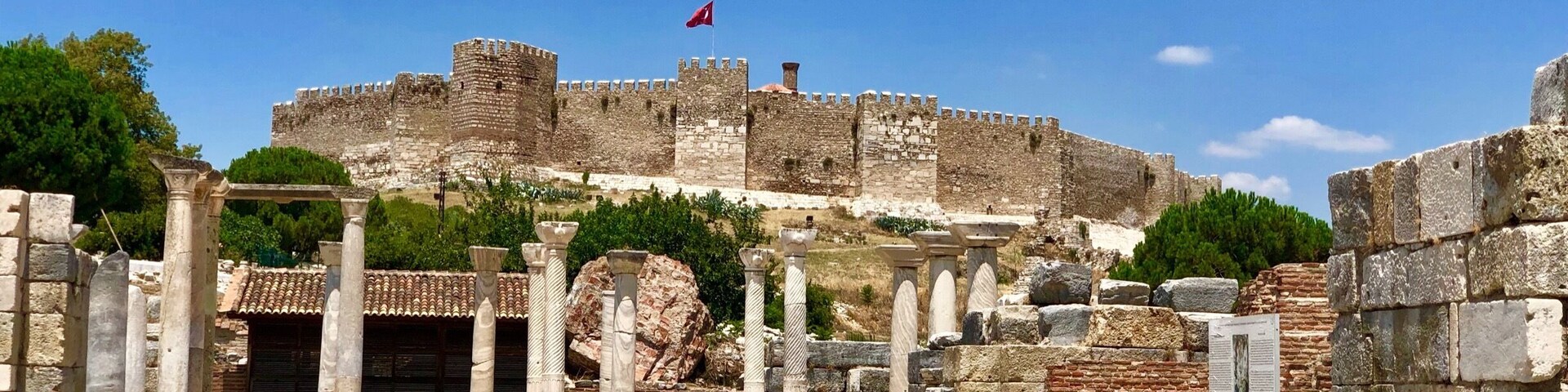 St John’s Church with Selcuk castle as backdrop