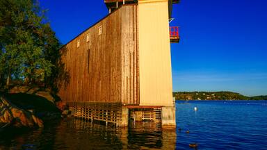 Stockholm, Sweden A landmark bathhouse in the suburb of Saltsjobaden.