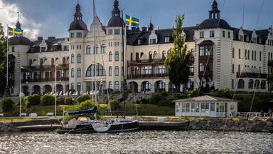 Grand Hotel Saltsjobaden by marina in Stockholm, Sweden