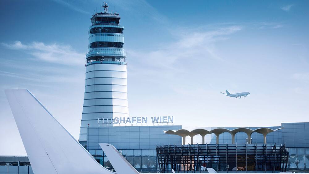 Vienna showing an airport and landscape views