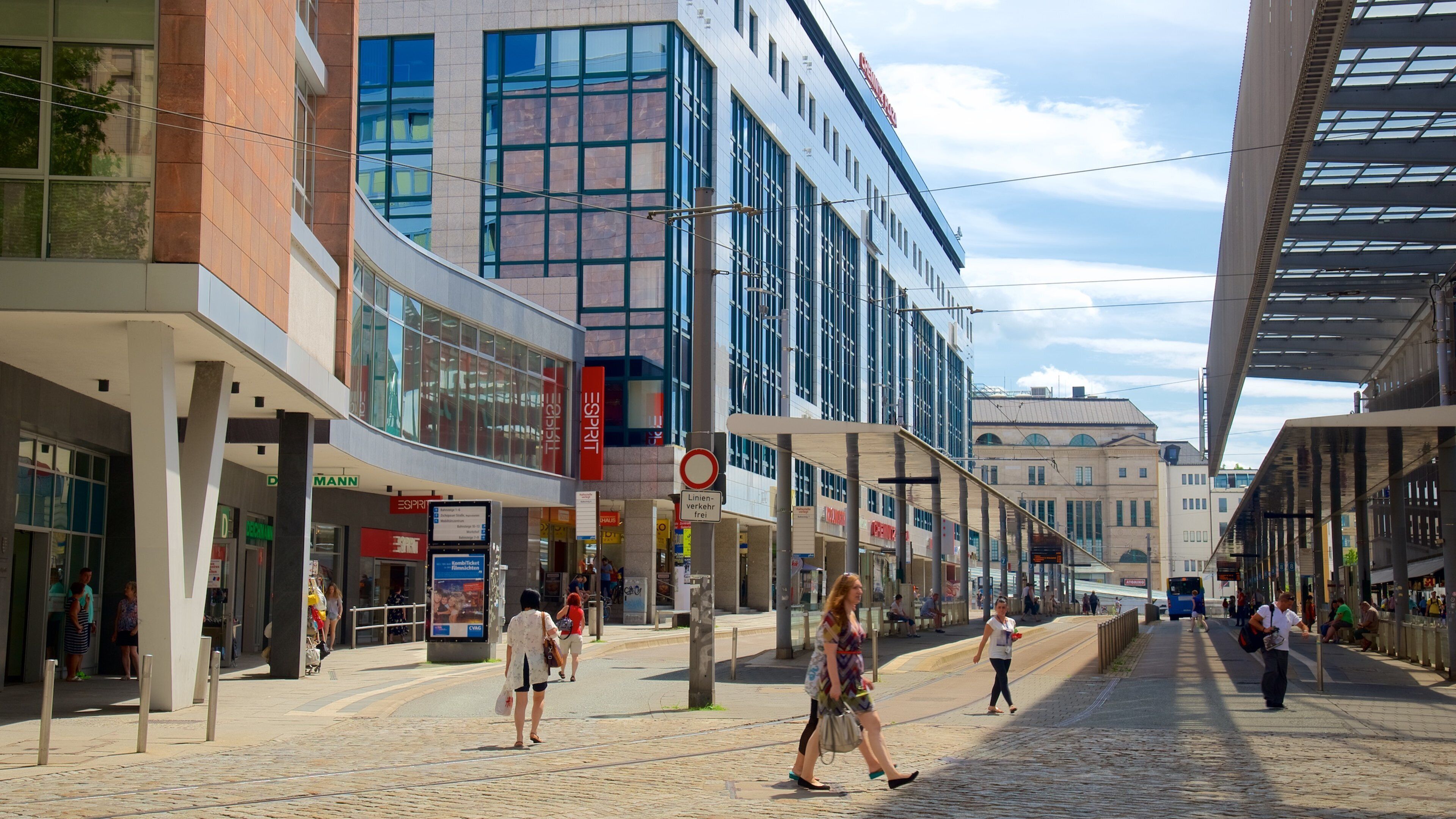 Chemnitz featuring street scenes