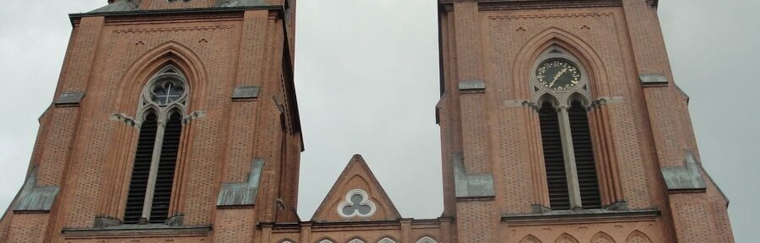 The cathedral dates back to the late 13th century and at a height of 118.7 metres (389 ft), it is the tallest church building in the Nordic countries and Scandinavia.