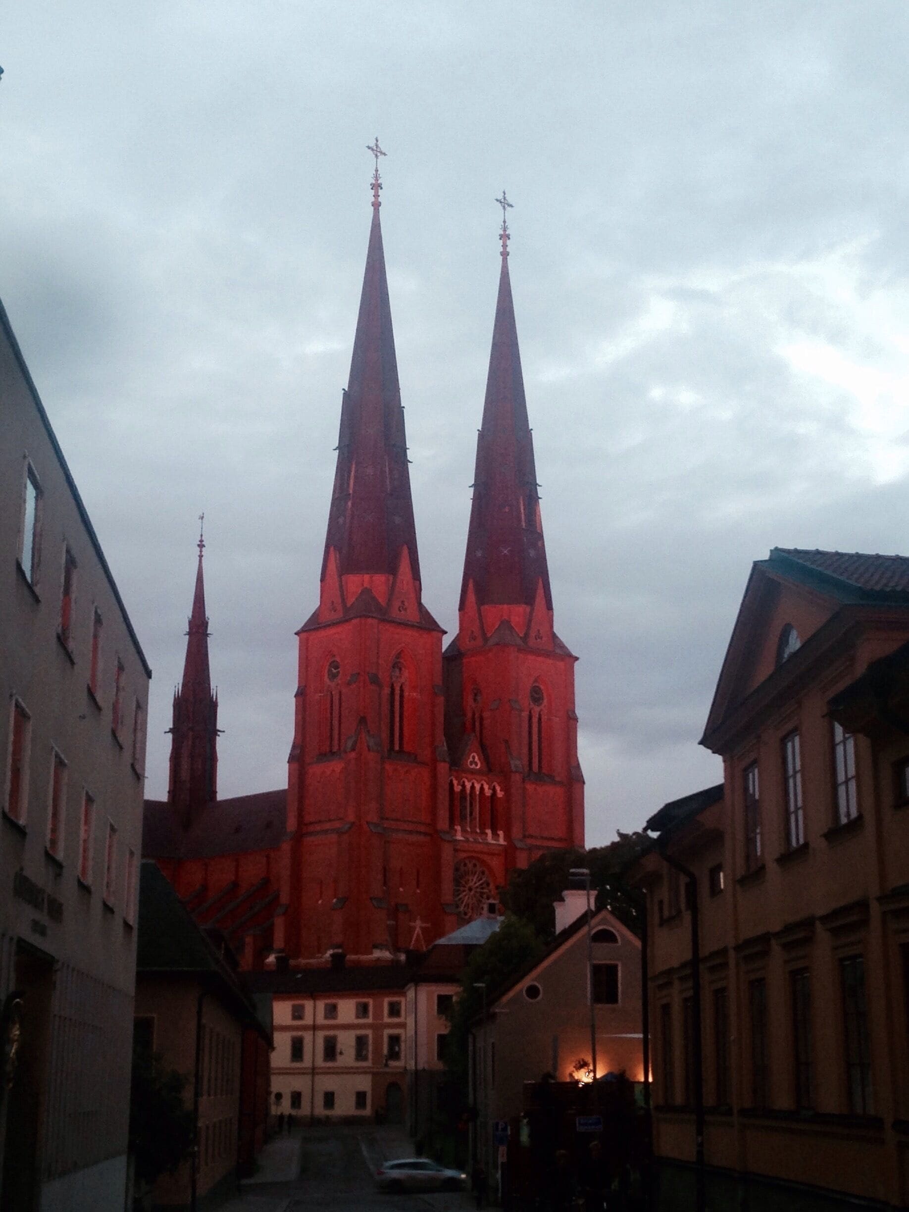 Uppsala Cathedral seen from St Lars gata, Uppsala