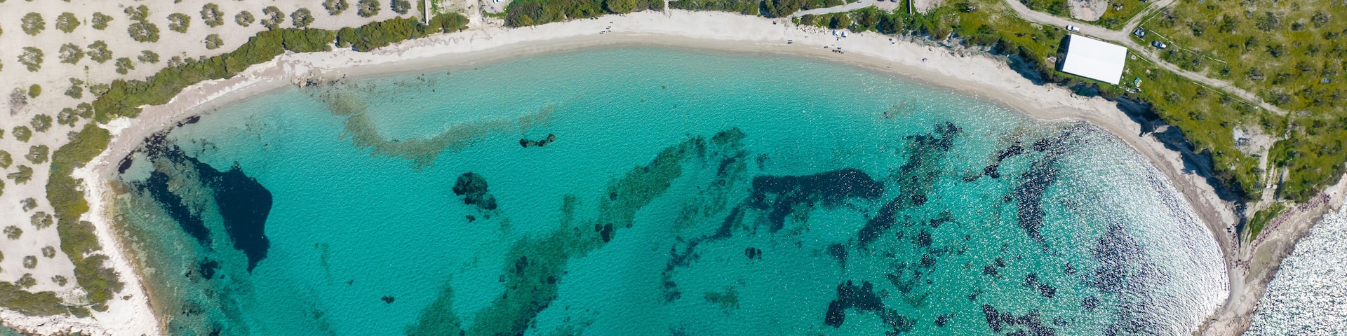 North Aegean shorelines Pissa Bay aerial photography. Pissa koyu - Dikili - Izmir - Turkey.
