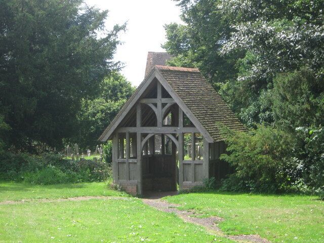 Lych gate to St Nicholas Church, Pluckley This lych gate is on a path leading to the cricket field and the Greensand Way (long distance path).