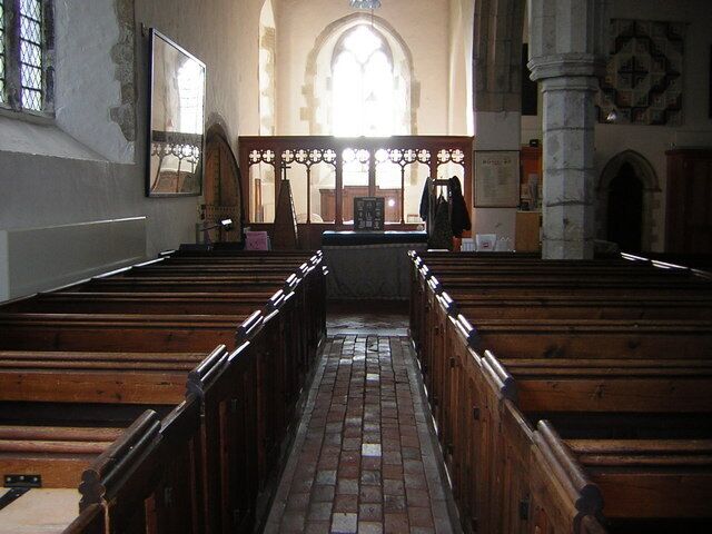 The altar in St Nicholas Church, Pluckley Setting for the wedding in the 1990s TV version of the Darling Buds of May.