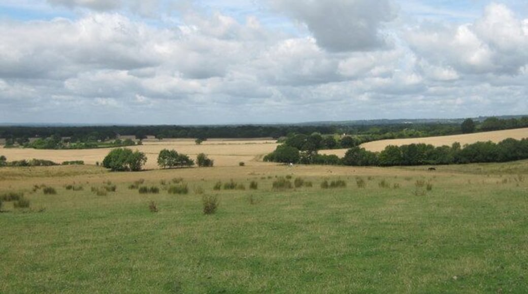 View on the Greensand Way The long distance path heads from Pluckley past Elvery Farm to Egerton.