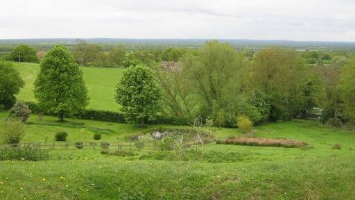 View from Egerton Village Hall Car Park The Village Hall is at the end of Elm Close. Has nice views over the weald.